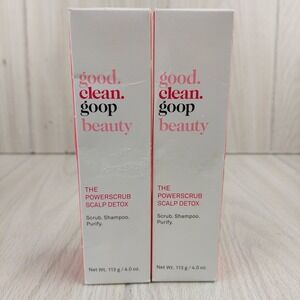 Goop Beauty The Powerscrub Scalp Detox Unisex 4oz 2pk White Pink Scrub Shampoo